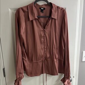 PAIGE Pink Long Sleeve Button Down Blouse